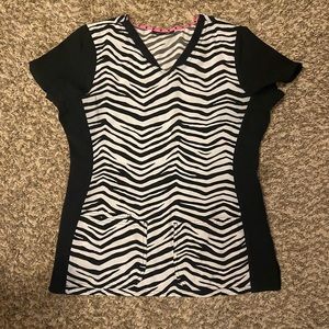 Zebra scrub top heart and soul